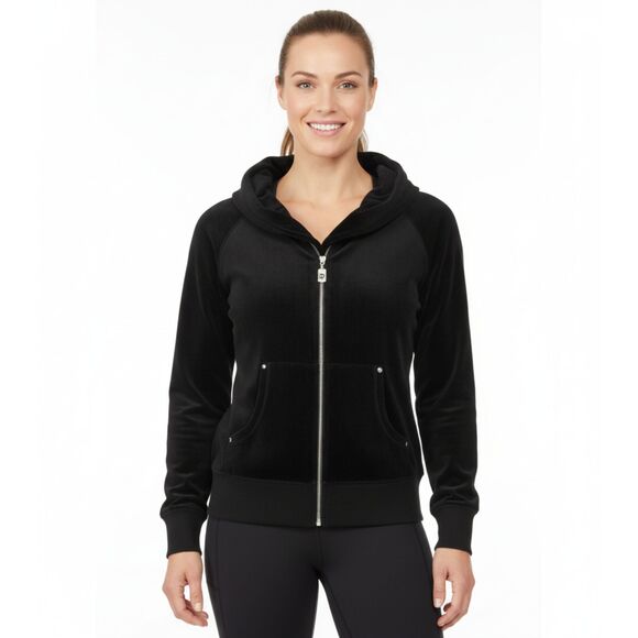 Michael Kors Womens Black Long Sleeve Pockets Full-Zip Size Large - Picture 1 of 5